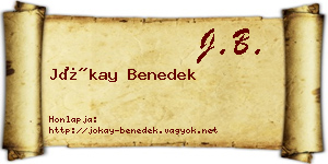 Jókay Benedek névjegykártya
